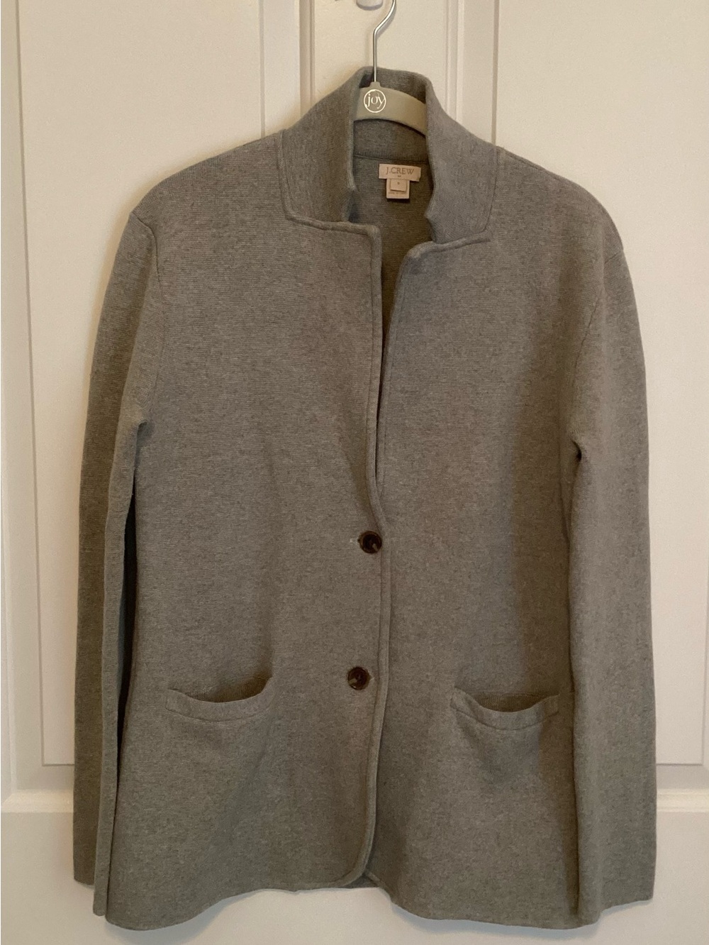 J. Crew Gray Knit Blazer with Patch Pockets